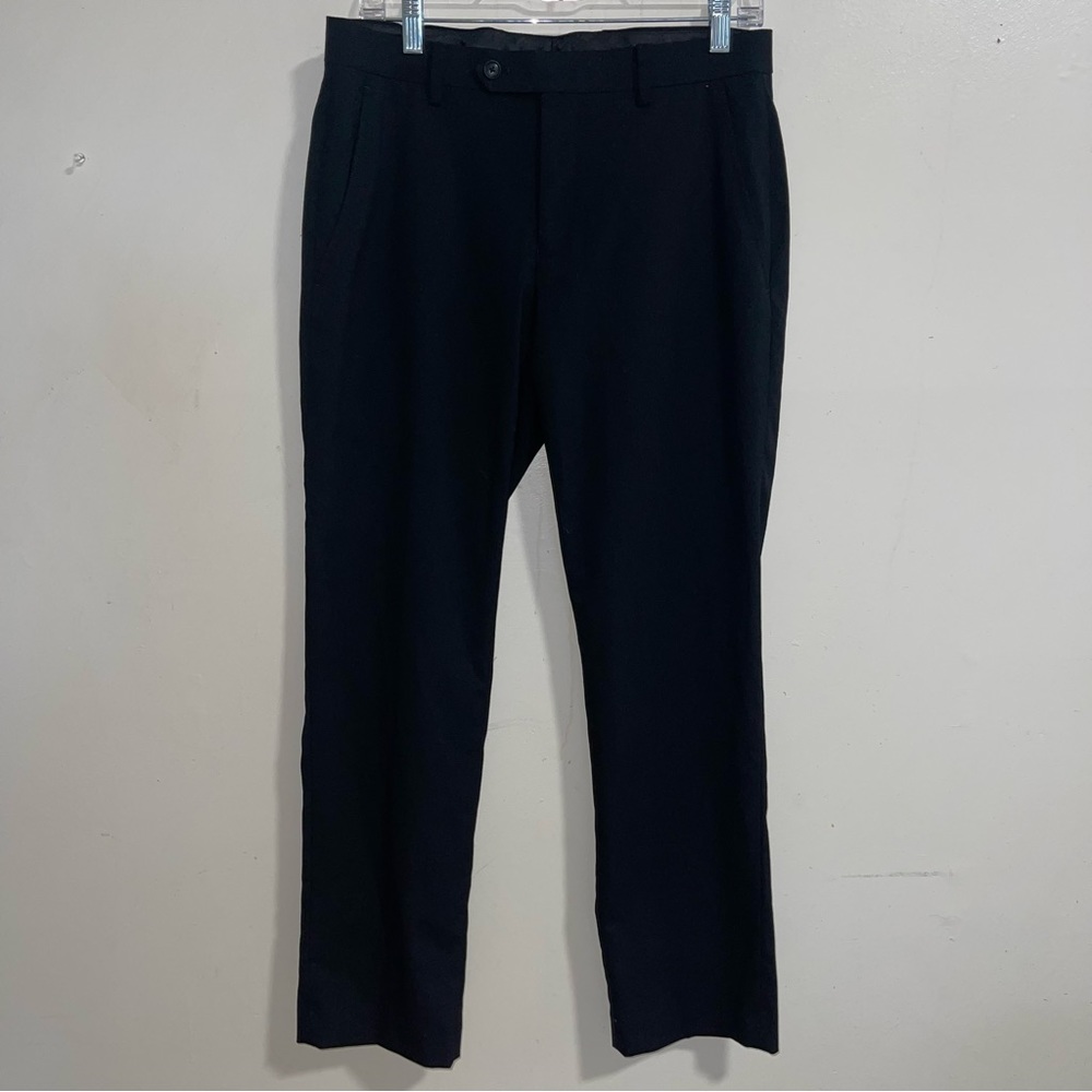 $175 Alfani Mens Slim-Fit Black Flat-Front Suit Dress Trousers Pants 30 W 32 L